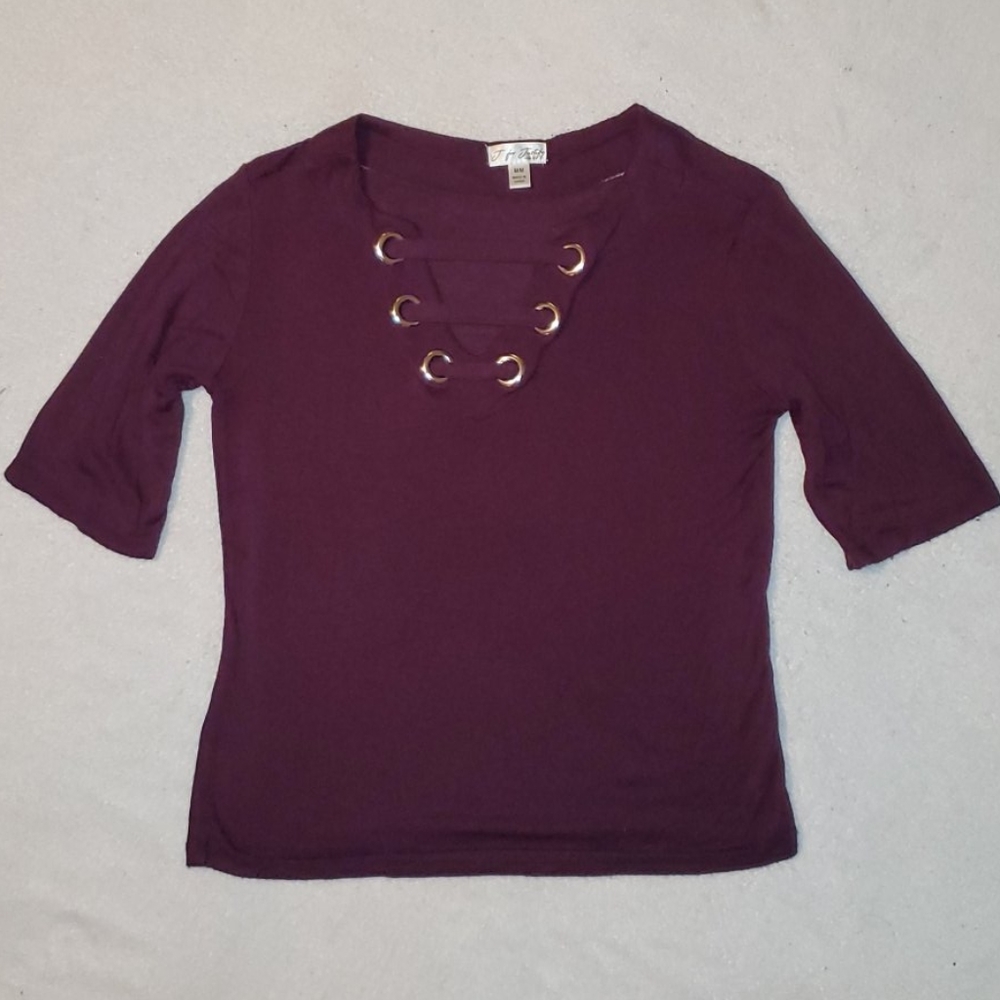 Purple v-neck shirt
